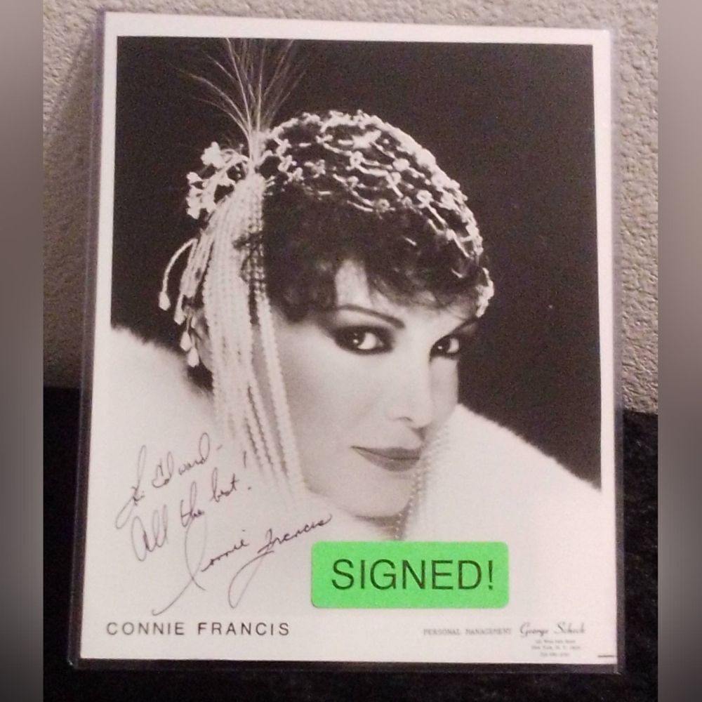 Connie Francis Autographed 8x10 Photo - Excellent Condition